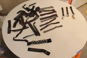 lot 395 image: Collection of Leather Bracelets and Key Chains