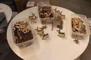 lot 397 image: Bulk Lot of Wooden Animal Craft Pieces