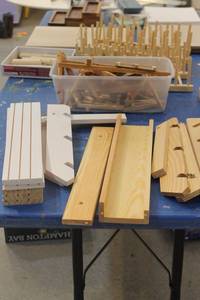 lot 462 image: Assorted Wooden Crafting Supplies and Organizers