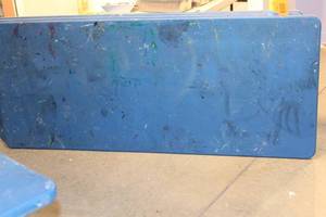 lot B-303 image: Blue Heavy-Duty Table with Paint Marks