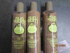 3 bottles of sun bum sunscreen brow...