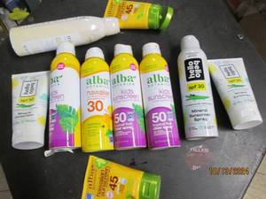 10 various sunscreen lotions and sp...