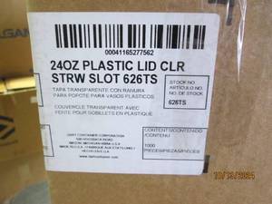 case of 24 oz plastic lids clear st...