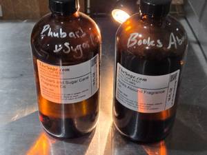 lot 212 image: Fragrance Oil Lot - Rhubarb and Sugar Cane & Books Abound Approx. 12 Full