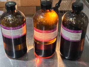 lot 216 image: Bramble Berry Fragrance Oils Lot - Fresh Bamboo, Arabian Spice, Passionfruit Rose Approx. 14 - 12 Full