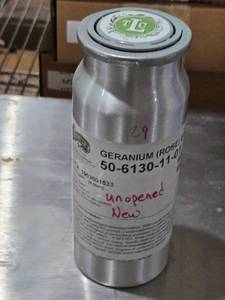 lot 238 image: Geranium (Rose) Essential Oil 50-6130-11-02 Unopened. New.