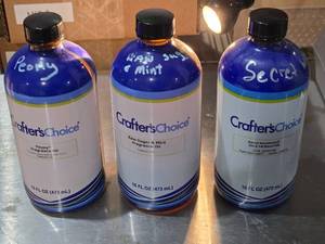 lot 173 image: Crafters Choice Fragrance Oil Set - Peony, Raw Sugar & Mint, Secret Wonderland Approx. 14 - 12 Full