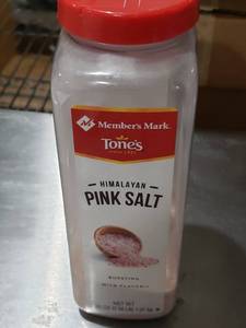 lot 312 image: Members Mark Tones Himalayan Pink Salt 38 oz with 12.4 oz remaining