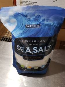 lot 315 image: SaltWorks Pure Ocean Premium Sea Salt 5 lb Bag with 4lb 9oz remaining