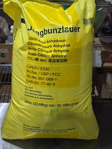 lot 356 image: Jungbunzlauer Citric Acid Anhydrous 50lb Bag