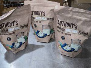 lot 363 image: Anthonys Premium Goat Milk Powder 1 lb - Set of 3