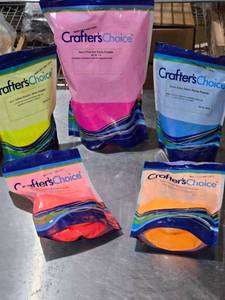 lot 408 image: Crafters Choice Neon Pigment Powder Lot - All about 12 full.