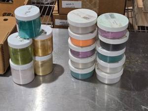 lot 418 image: Assorted Cosmetic Pigment Powders in Jars - 12 Pack