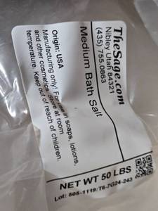 lot 428 image: Bulk Medium Bath Salt - 50 lbs Approx. 12 full.