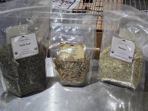 lot 441 image: Certified Organic Herbal Supplement Lot Nettle Leaf, Oatstraw, Honeysuckle Flower