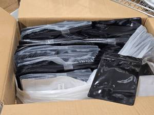 lot 522 image: Lot of Black Clear Stand Up Pouches with Zippers