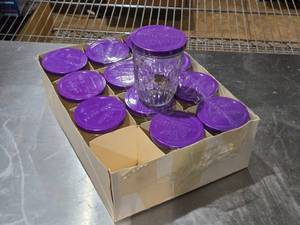 lot 526 image: Set of Glass Jars with Purple Lids