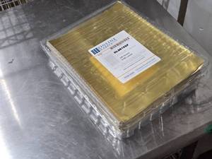lot 562 image: Online Labels Gold Foil Sheets and Assorted Storage Boxes