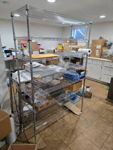 lot 570 image: Chrome Wire 5-Tier Storage Shelving Rack - Contents NOT Included