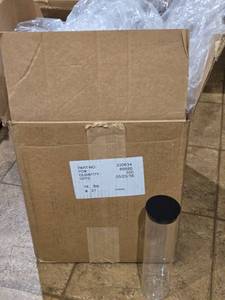 lot 583 image: Clear Plastic Storage Tubes with Black Caps - Bulk Lot