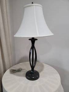 lot 13 image: Bow Black Metal Table Lamp