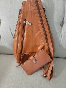 lot 101 image: HOBO Camel Backpack and Wallet