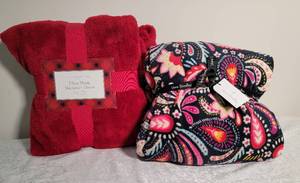 lot 104 image: New Toastie Warm Nap Blankets  Vera Bradley and Charter Club