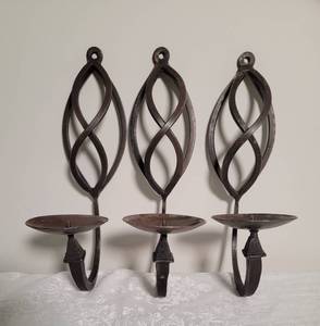 lot 54 image: Trio of Metal Candle Sconces