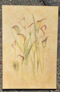 lot 113 image: Warm Hued Calla Lily Wall Art Signed Blum
