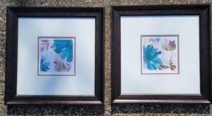 lot 116 image: Colorful Framed Floral Art Pair Signed Asia Jensen