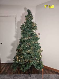 lot 131 image: Seven Foot Faux Christmas Tree