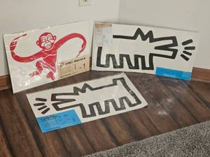 lot 123 image: Playful Wall Stickers Barrel of Monkeys & Keith Haring Dog