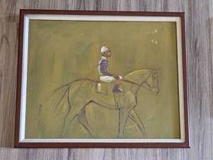 lot 24 image: Original Oil Jockey Singed by the Artist