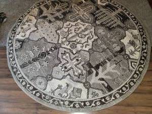 lot 158 image: Unique Loom Vista Collection Round Area Rug  6 foot