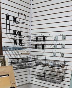 lot 141 image: Garage Hook and Storage Basket Components