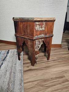 lot 17 image: Distress Moroccan Side Table