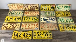 lot 87 image: Lot of 18 Collectible License Plate - Minnesota and Nevada