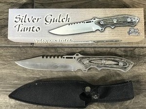 lot 97 image: Frost Silver Gulch Tanto Knife with Sheath  - 11 Long
