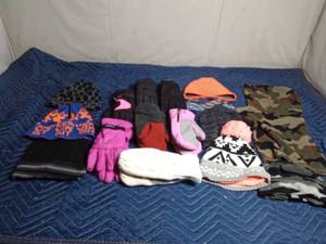 lot 223 image: Box of hats, gloves and mittens
