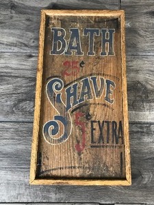 lot 147 image: Bath and Shave Wall Hanging Decor