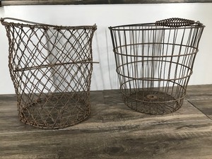 lot 172 image: 2 - Vintage Metal Wire Baskets