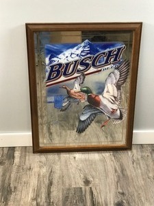 lot 190 image: Busch Beer Sign  Murrow with Mallards Pictured on the Front - 20.5 across x 26.5 tall