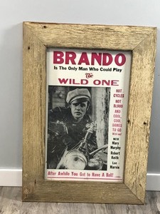 lot 191 image: Brando Is the Only Man Who Could Play The Wild One - Framed Picture - 20.5 across x 28.75 Tall