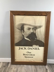 lot 193 image: Vintage JACK DANIELS Our Benevolent Sponsor Collectible Framed Poster - 27.75 across x 40.25 tall