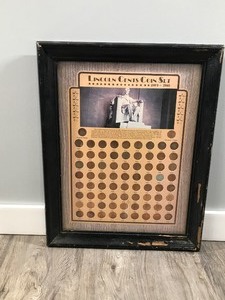 lot 197 image: Framed Lincoln Coin Set from 1909 - 1980