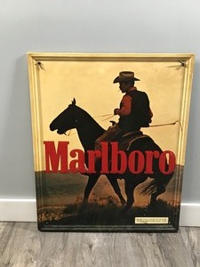 lot 409 image: Marlboro Metal Advertisement Sign - 17.5 across x 21.5 tall