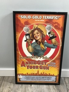 lot 411 image: BERNADETTE PETERS, TOM WOPART IN ANNIE GET YOUR GUN BROADWAY WINDOW CARDPOSTER