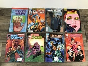 lot 430 image: Lot of 8 Comic Books - Shatter - Super Teen  Topia - Sleepy Hollow - Box Office Poison - Logans Run - Talismen - Scion - Gate Crasher