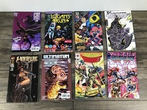 lot 431 image: Lot of 8 Comic Books - Knights on Broadway - The 6 - Logans Run - Cat Woman -,Young Blood - Armorines - Ultimate X-Men - Witchblade