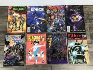 lot 439 image: Lot of 8 Comic Books - The X Files - Youngblood - Space - Mars Attacks - Uber Invasion - Knight Mare - Ranma 12 - Dark Wolf